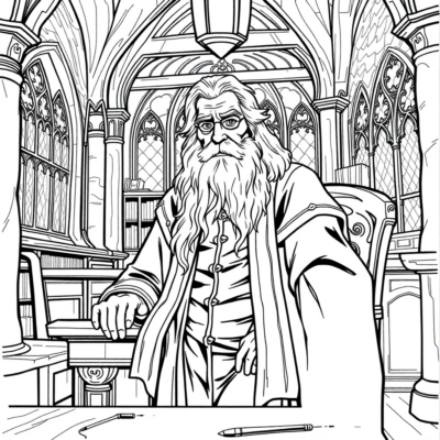 Sary: Dumbledore eo latabatra ao Hogwarts