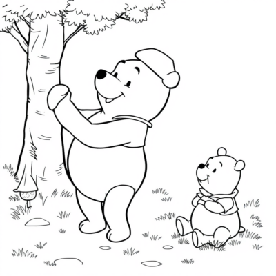Coloring Book: Winnie the Pooh – Winnie is looking for honey