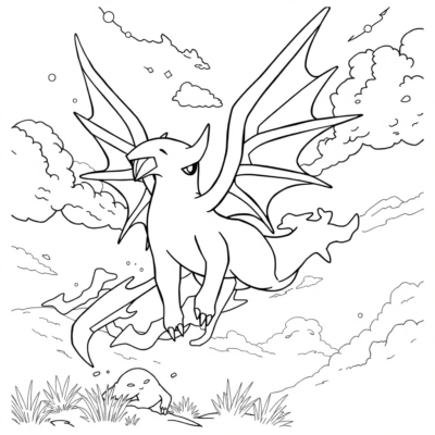 Coloring Book: POKEMONS – Legendary Pokémon appears in the sky