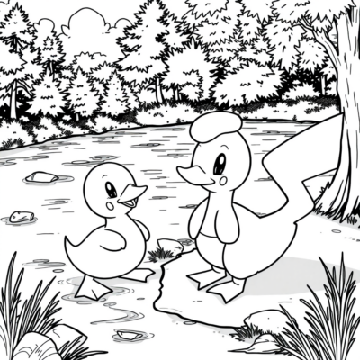 Livr-ran: Misty e Psyduck lâng riu (Colorare)