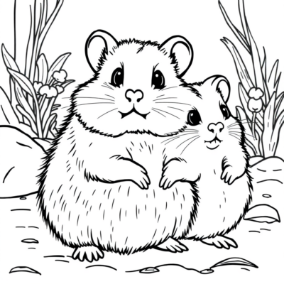 Coloring Book: ny fanolorana ho an’ny ankizy hamster