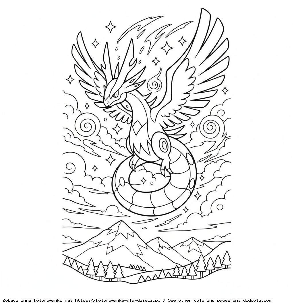 Coloring Book: POKEMONS – Legendary Pokémon appears in the sky