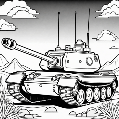tank coloring book print